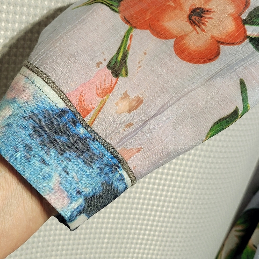 Shana Floral Flowy Fairycore Long Sleeve Sheer Top (L) - Picture 16 of 16